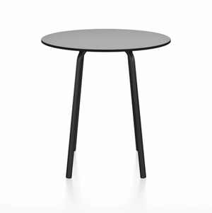 Emeco Parrish Cafe Table - Round Top Dining Tables Emeco Table Top 30" Black Powder Coated Aluminum Gray HPL