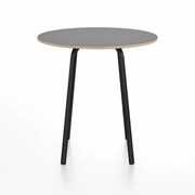 Emeco Parrish Cafe Table - Round Top Dining Tables Emeco Table Top 30" Black Powder Coated Aluminum Gray Laminate Plywood