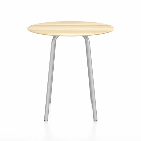 Emeco Parrish Cafe Table - Round Top Dining Tables Emeco Table Top 30" Clear Anodized Aluminum Accoya Wood