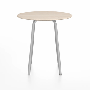 Emeco Parrish Cafe Table - Round Top Dining Tables Emeco Table Top 30" Clear Anodized Aluminum Ash Wood