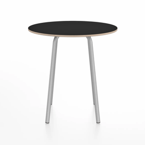 Emeco Parrish Cafe Table - Round Top Dining Tables Emeco Table Top 30" Clear Anodized Aluminum Black Laminate Plywood