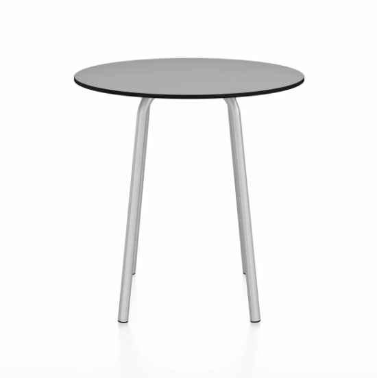 Emeco Parrish Cafe Table - Round Top Dining Tables Emeco Table Top 30" Clear Anodized Aluminum Gray HPL