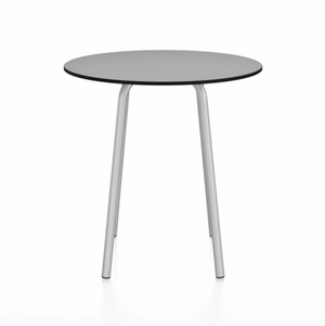 Emeco Parrish Cafe Table - Round Top Dining Tables Emeco Table Top 30" Clear Anodized Aluminum Gray HPL