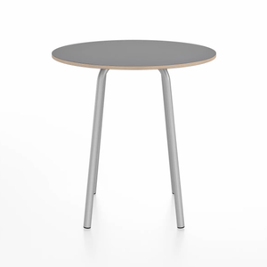 Emeco Parrish Cafe Table - Round Top Dining Tables Emeco Table Top 30" Clear Anodized Aluminum Gray Laminate Plywood