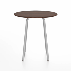 Emeco Parrish Cafe Table - Round Top Dining Tables Emeco Table Top 30" Clear Anodized Aluminum Walnut Wood