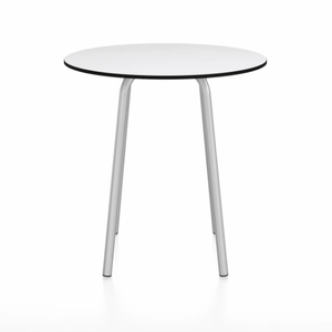 Emeco Parrish Cafe Table - Round Top Dining Tables Emeco Table Top 30" Clear Anodized Aluminum White HPL