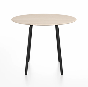Emeco Parrish Cafe Table - Round Top Dining Tables Emeco Table Top 36" Black Powder Coated Aluminum Ash Wood