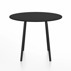 Emeco Parrish Cafe Table - Round Top Dining Tables Emeco Table Top 36" Black Powder Coated Aluminum Black HPL