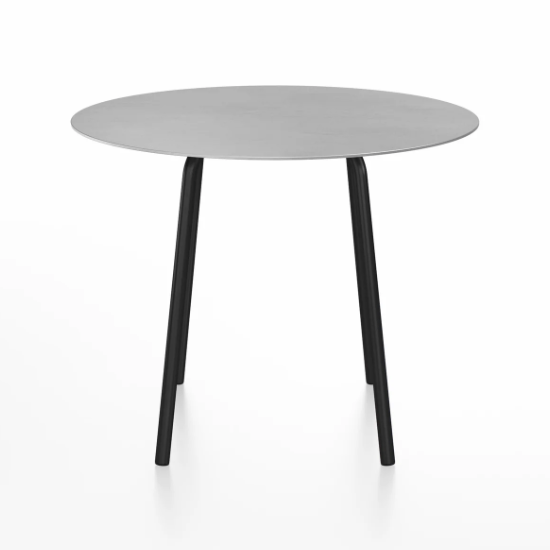 Emeco Parrish Cafe Table - Round Top Dining Tables Emeco Table Top 36" Black Powder Coated Aluminum Brushed Aluminum