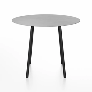 Emeco Parrish Cafe Table - Round Top Dining Tables Emeco Table Top 36" Black Powder Coated Aluminum Brushed Aluminum