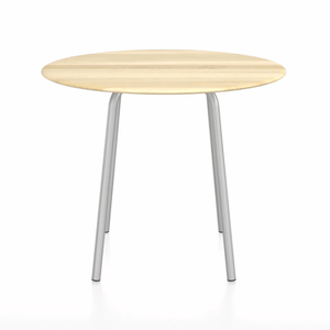 Emeco Parrish Cafe Table - Round Top Dining Tables Emeco Table Top 36" Clear Anodized Aluminum Accoya Wood