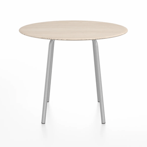 Emeco Parrish Cafe Table - Round Top Dining Tables Emeco Table Top 36" Clear Anodized Aluminum Ash Wood