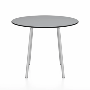 Emeco Parrish Cafe Table - Round Top Dining Tables Emeco Table Top 36" Clear Anodized Aluminum Gray HPL