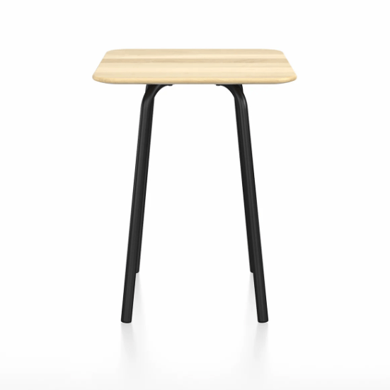 Emeco Parrish Cafe Table - Square Top Dining Tables Emeco Table Top 24" Black Powder Coated Aluminum Accoya Wood