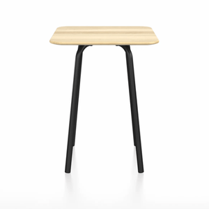 Emeco Parrish Cafe Table - Square Top Dining Tables Emeco Table Top 24" Black Powder Coated Aluminum Accoya Wood