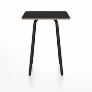 Emeco Parrish Cafe Table - Square Top Dining Tables Emeco Table Top 24" Black Powder Coated Aluminum Black Laminate Plywood