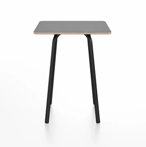 Emeco Parrish Cafe Table - Square Top Dining Tables Emeco Table Top 24" Black Powder Coated Aluminum Gray Laminate Plywood