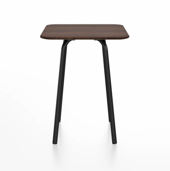 Emeco Parrish Cafe Table - Square Top Dining Tables Emeco Table Top 24" Black Powder Coated Aluminum Walnut Wood