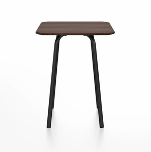 Emeco Parrish Cafe Table - Square Top Dining Tables Emeco Table Top 24" Black Powder Coated Aluminum Walnut Wood