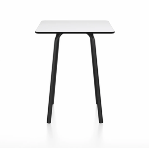 Emeco Parrish Cafe Table - Square Top Dining Tables Emeco Table Top 24" Black Powder Coated Aluminum White HPL