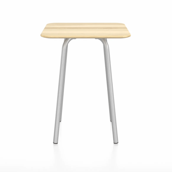 Emeco Parrish Cafe Table - Square Top Dining Tables Emeco Table Top 24" Clear Anodized Aluminum Accoya Wood