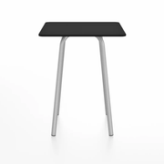 Emeco Parrish Cafe Table - Square Top Dining Tables Emeco Table Top 24" Clear Anodized Aluminum Black HPL