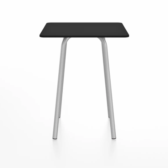 Emeco Parrish Cafe Table - Square Top Dining Tables Emeco Table Top 24" Clear Anodized Aluminum Black HPL