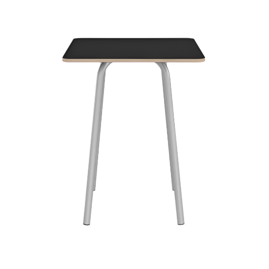 Emeco Parrish Cafe Table - Square Top Dining Tables Emeco Table Top 24&quot; Clear Anodized Aluminum Black Laminate Plywood