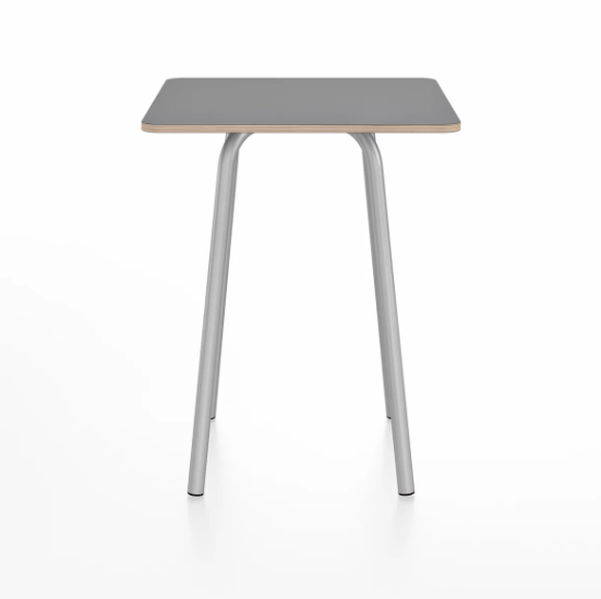 Emeco Parrish Cafe Table - Square Top Dining Tables Emeco Table Top 24" Clear Anodized Aluminum Gray Laminate Plywood