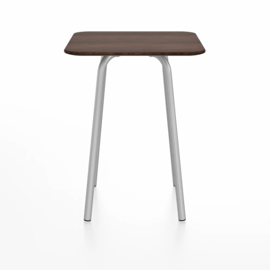 Emeco Parrish Cafe Table - Square Top Dining Tables Emeco Table Top 24" Clear Anodized Aluminum Walnut Wood