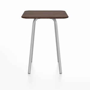 Emeco Parrish Cafe Table - Square Top Dining Tables Emeco Table Top 24" Clear Anodized Aluminum Walnut Wood