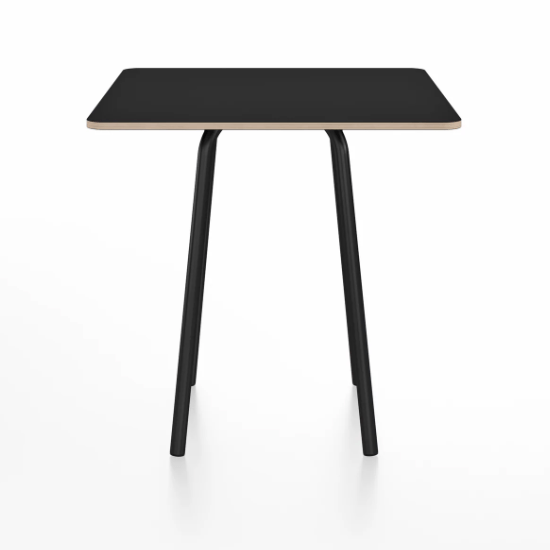 Emeco Parrish Cafe Table - Square Top Dining Tables Emeco Table Top 30" Black Powder Coated Aluminum Black Laminate Plywood