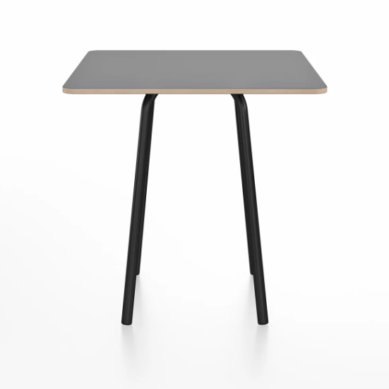 Emeco Parrish Cafe Table - Square Top Dining Tables Emeco Table Top 30" Clear Anodized Aluminum Gray Laminate Plywood