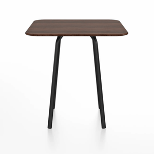 Emeco Parrish Cafe Table - Square Top Dining Tables Emeco Table Top 30" Black Powder Coated Aluminum Walnut Wood