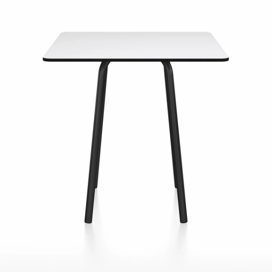 Emeco Parrish Cafe Table - Square Top Dining Tables Emeco Table Top 30" Black Powder Coated Aluminum White Laminate Plywood