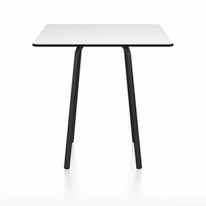 Emeco Parrish Cafe Table - Square Top Dining Tables Emeco Table Top 30" Black Powder Coated Aluminum White Laminate Plywood