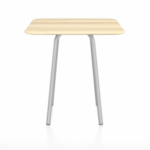 Emeco Parrish Cafe Table - Square Top Dining Tables Emeco Table Top 30" Clear Anodized Aluminum Accoya Wood