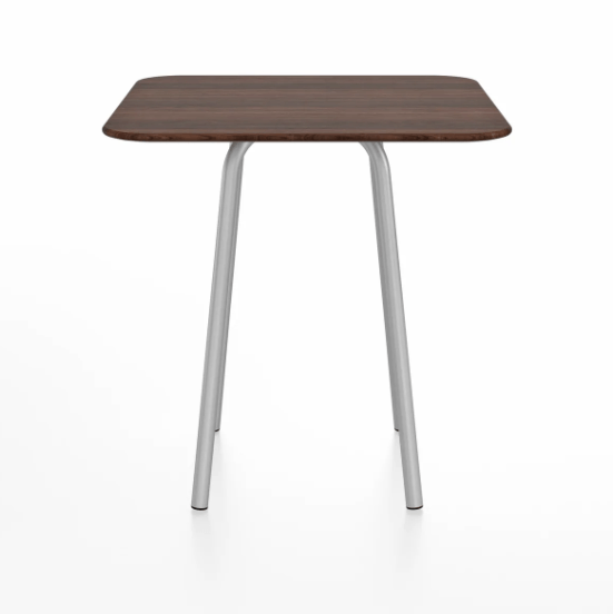 Emeco Parrish Cafe Table - Square Top Dining Tables Emeco Table Top 30" Clear Anodized Aluminum Walnut Wood