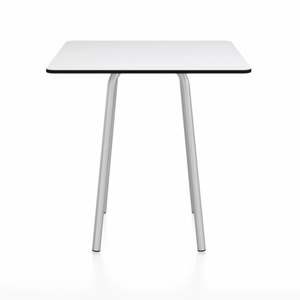 Emeco Parrish Cafe Table - Square Top Dining Tables Emeco Table Top 30" Clear Anodized Aluminum White HPL