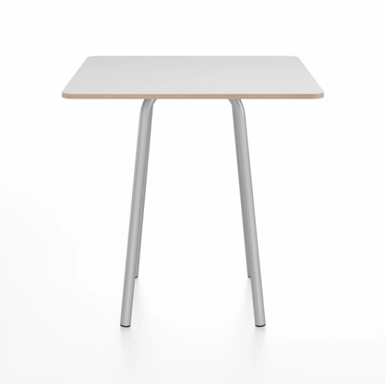 Emeco Parrish Cafe Table - Square Top Dining Tables Emeco Table Top 30" Clear Anodized Aluminum White Laminate Plywood