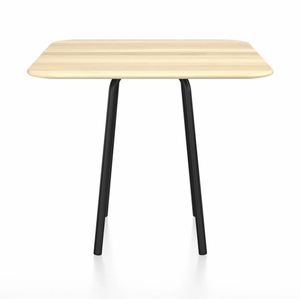 Emeco Parrish Cafe Table - Square Top Dining Tables Emeco Table Top 36" Black Powder Coated Aluminum Accoya Wood