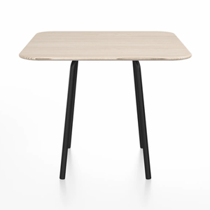 Emeco Parrish Cafe Table - Square Top Dining Tables Emeco Table Top 36" Black Powder Coated Aluminum Ash Wood
