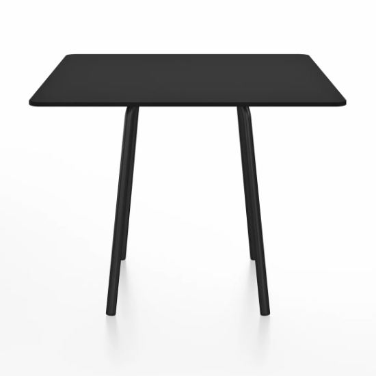 Emeco Parrish Cafe Table - Square Top Dining Tables Emeco Table Top 36" Black Powder Coated Aluminum Black HPL