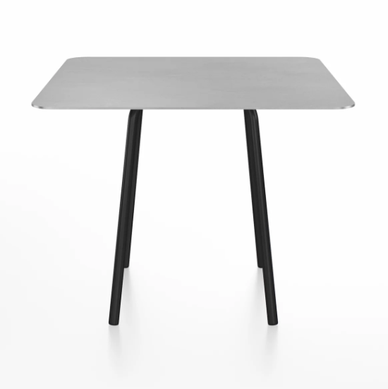 Emeco Parrish Cafe Table - Square Top Dining Tables Emeco Table Top 36" Black Powder Coated Aluminum Brushed Aluminum