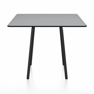 Emeco Parrish Cafe Table - Square Top Dining Tables Emeco Table Top 36" Black Powder Coated Aluminum Gray HPL