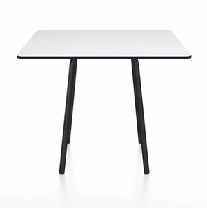 Emeco Parrish Cafe Table - Square Top Dining Tables Emeco Table Top 36" Black Powder Coated Aluminum White HPL