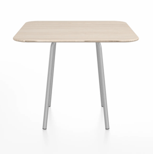 Emeco Parrish Cafe Table - Square Top Dining Tables Emeco Table Top 36" Clear Anodized Aluminum Ash Wood