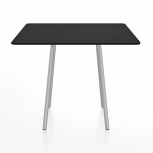 Emeco Parrish Cafe Table - Square Top Dining Tables Emeco Table Top 36" Clear Anodized Aluminum Black HPL