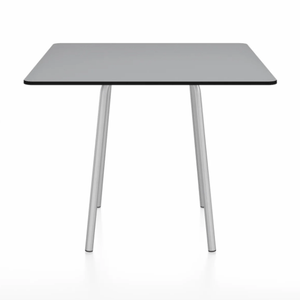 Emeco Parrish Cafe Table - Square Top Dining Tables Emeco Table Top 36" Clear Anodized Aluminum Gray HPL