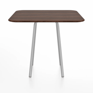 Emeco Parrish Cafe Table - Square Top Dining Tables Emeco Table Top 36" Clear Anodized Aluminum Walnut Wood